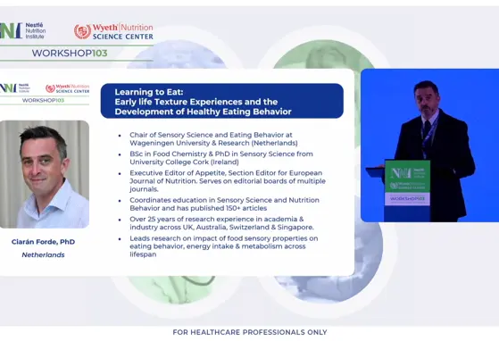 NNW103: Aprender a comer: experiências precoces com texturas e o desenvolvimento de comportamentos alimentares saudáveis.