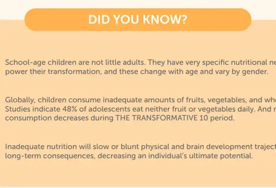 The Transformative 10: Nutrition as the Enabler