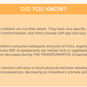 The Transformative 10: Nutrition as the Enabler